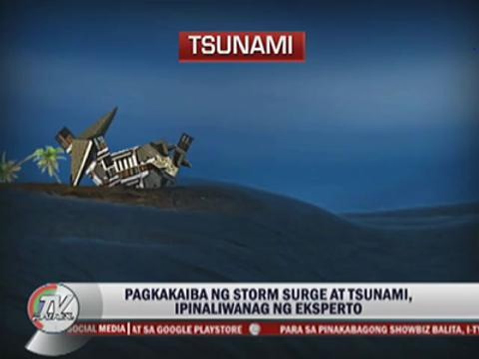 What's the difference between storm surge and tsunami