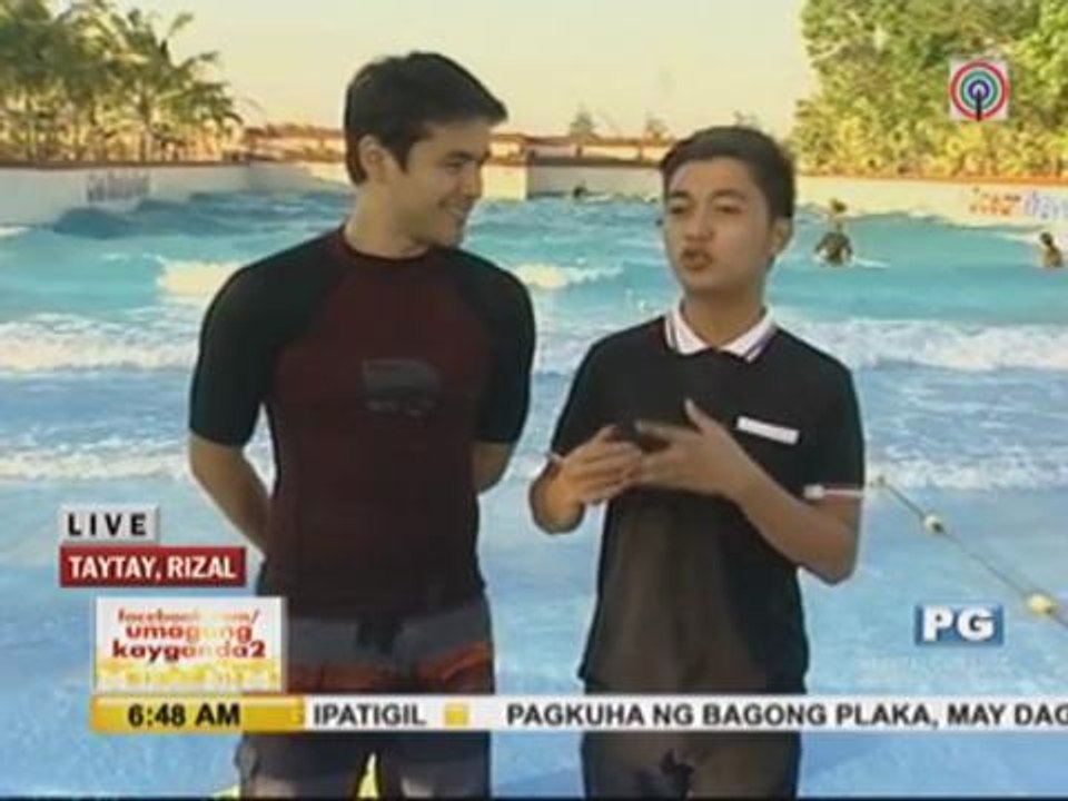 Atom Araullo tries surfing at Club Manila East