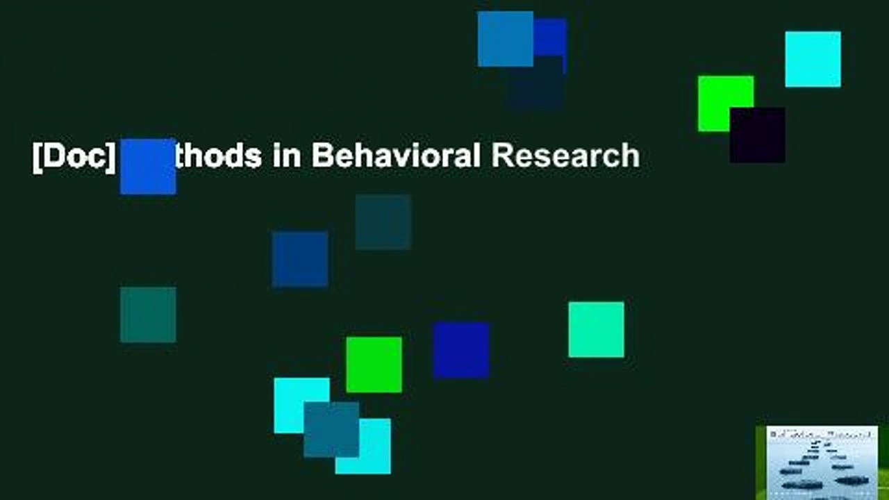 [Doc] Methods in Behavioral Research