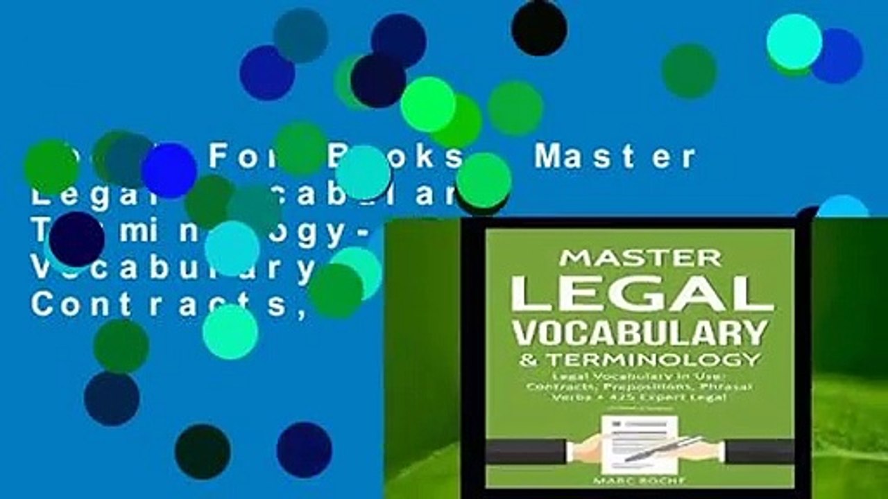 About For Books  Master Legal Vocabulary   Terminology- Legal Vocabulary In Use: Contracts,