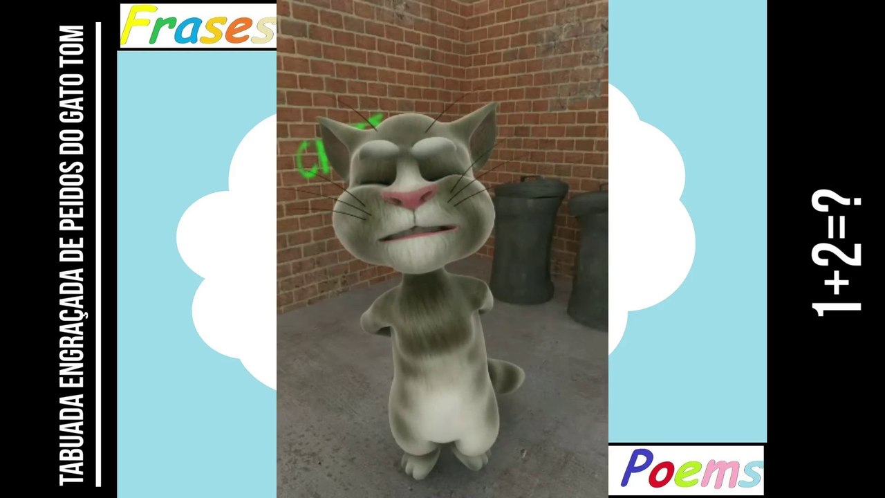 Tabuada engraçada de peidos do gato tom: 1+2=? [Frases e Poemas]