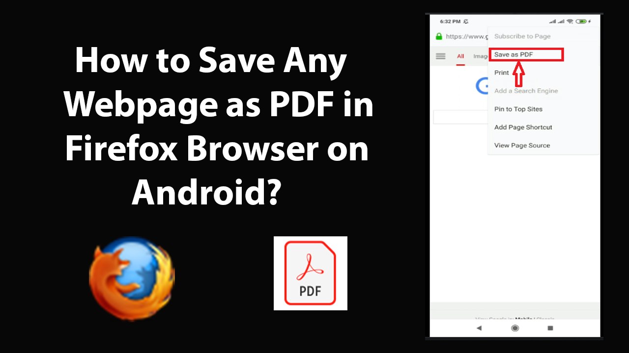 How to Save Any Webpage as PDF in Firefox Browser on Android?