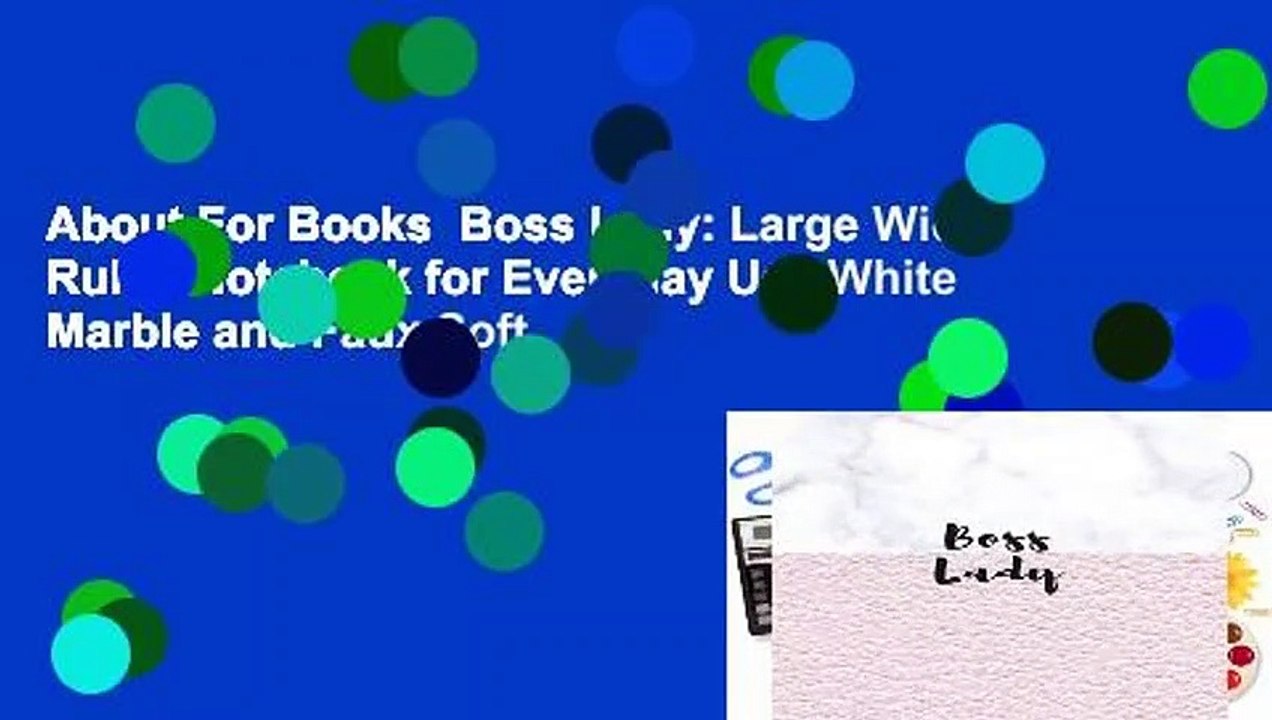 About For Books  Boss Lady: Large Wide Ruled Notebook for Everyday Use White Marble and Faux Soft