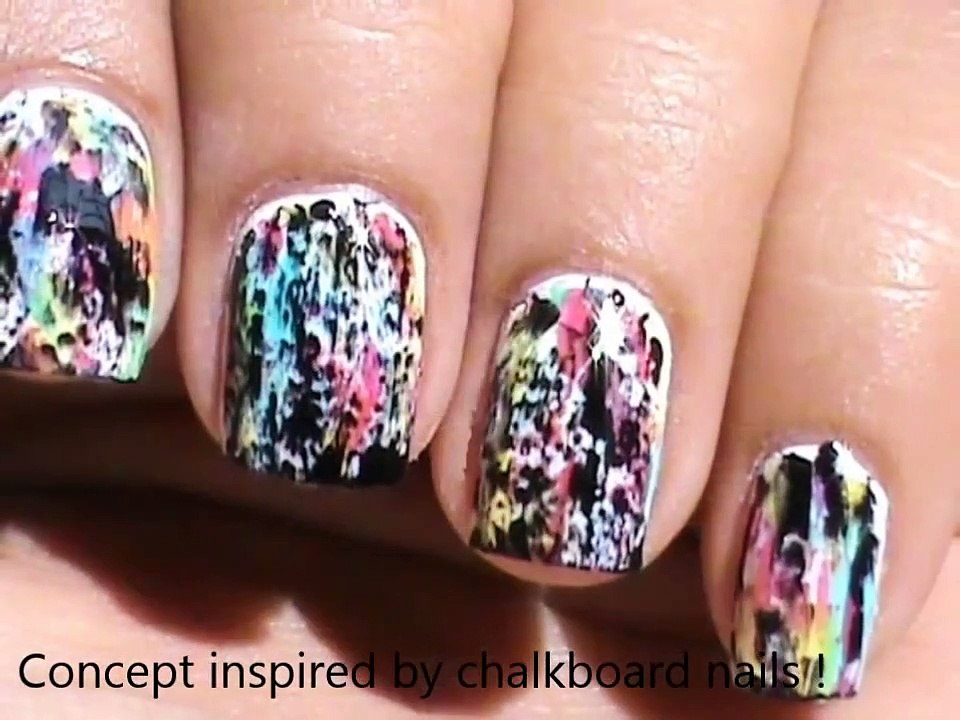 Color Acid Wash _NO Tools_ _ A Beginners Nail art without tools