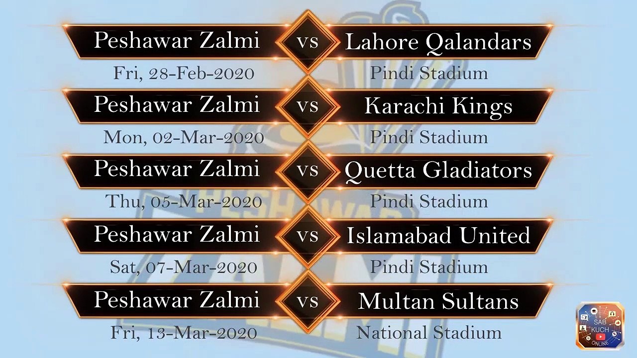 PSL 2020 Schedule | PSL 2020 | HBL PSL 2020 | PSL 5 | PSL Season 5