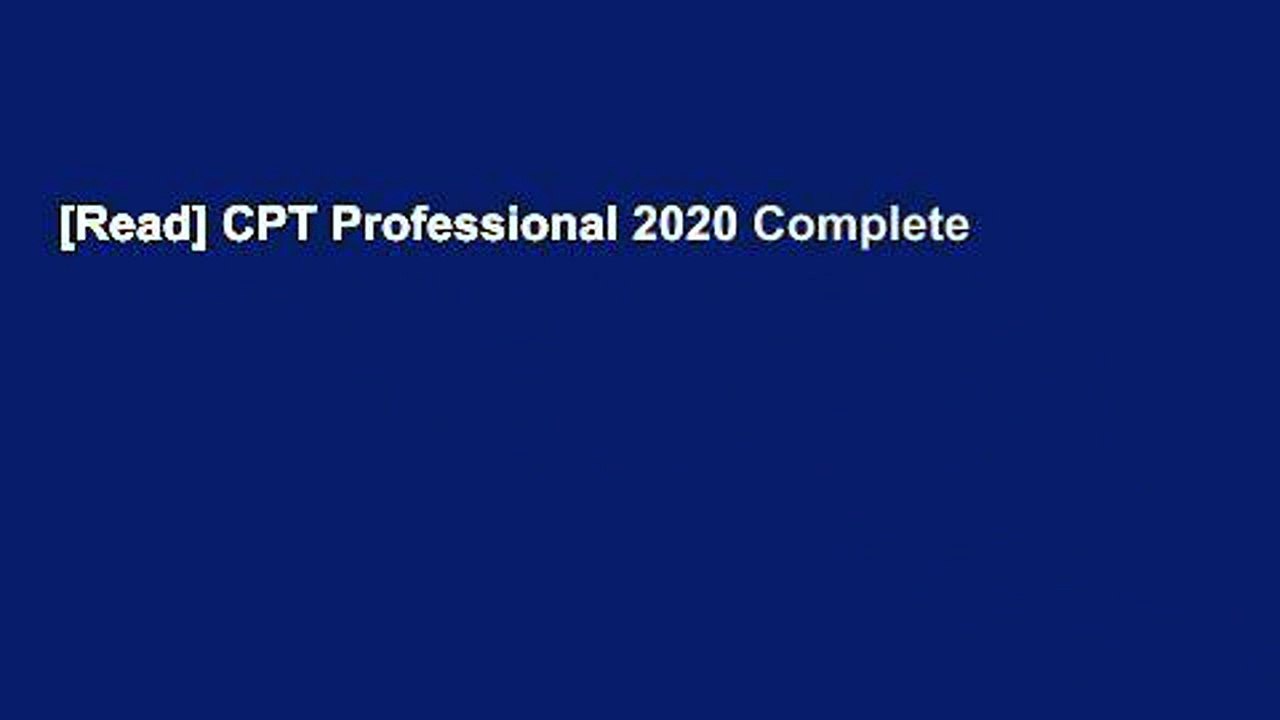 [Read] CPT Professional 2020 Complete