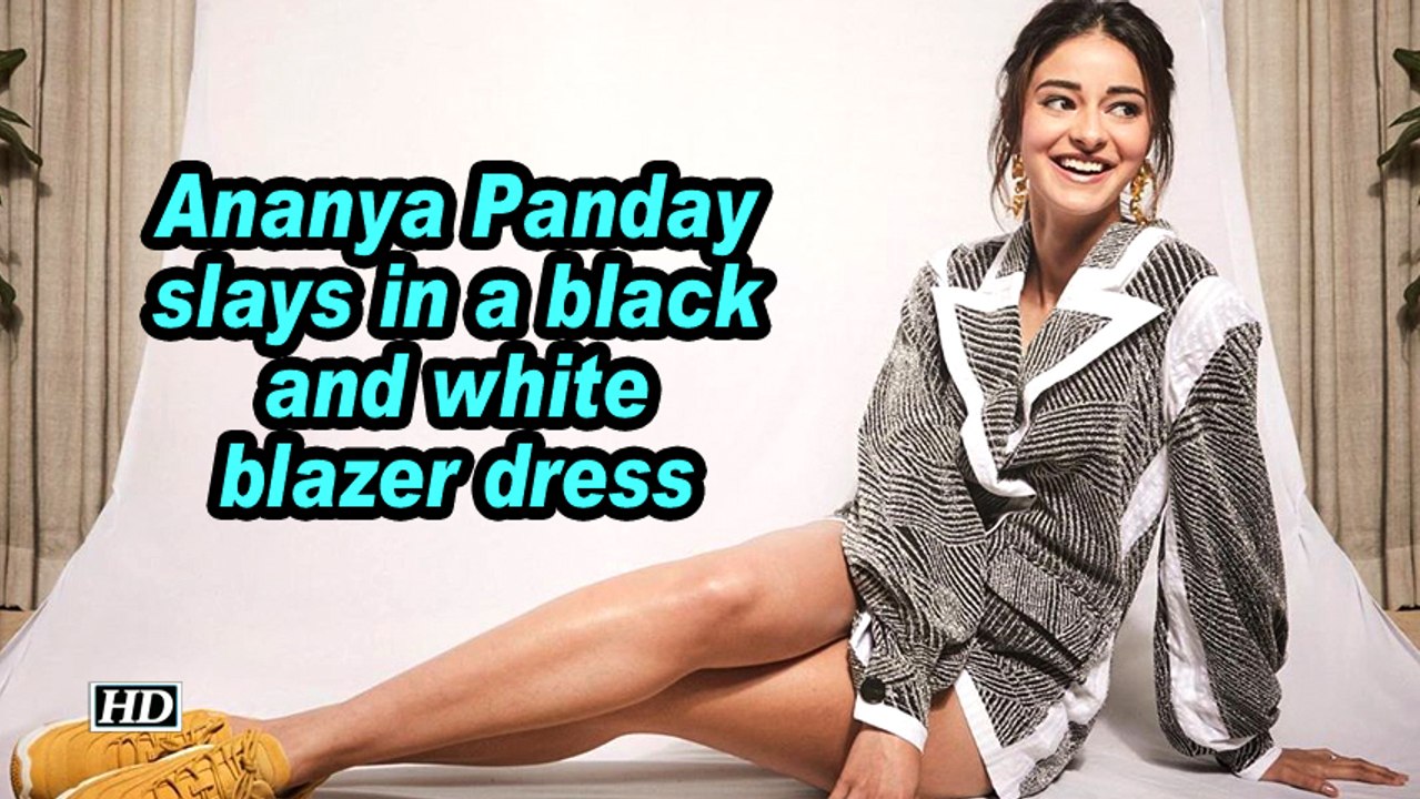 Ananya Panday slays in a black and white blazer dress