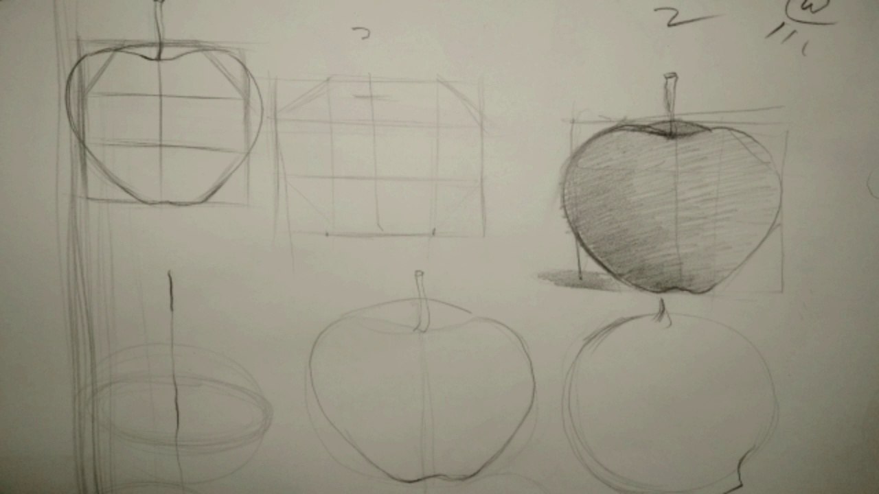 Apple drawing step by step