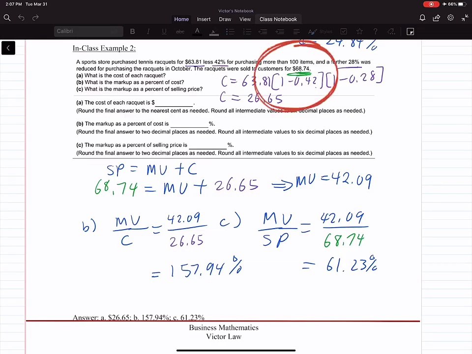Mathematics of Merchandising 002