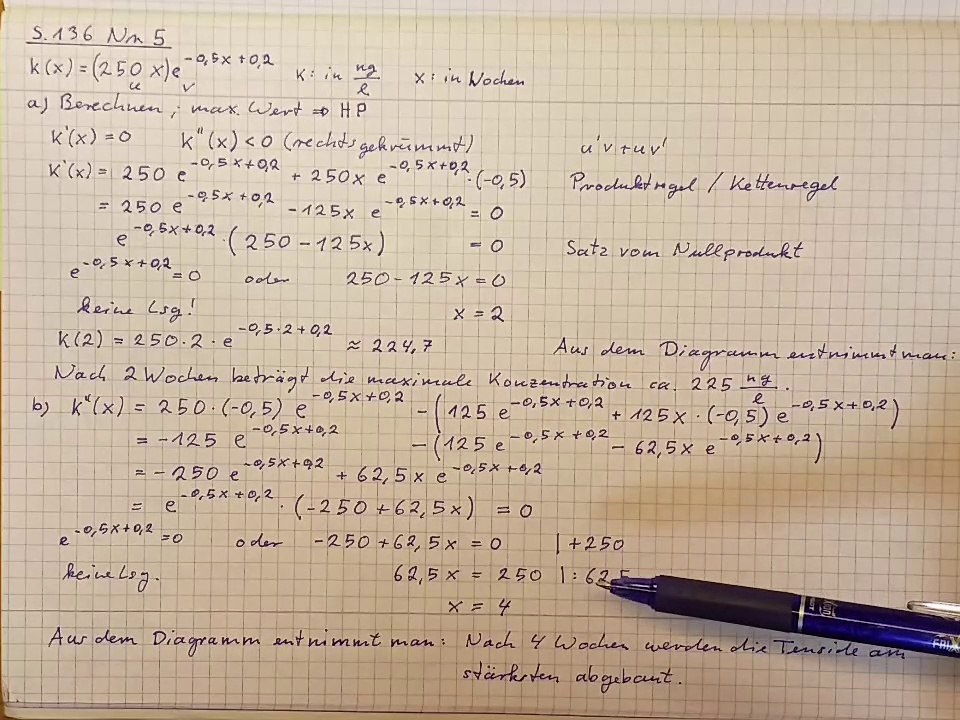 MKS Anwendung Differential Integralrechnung Lösung S136_Nr5
