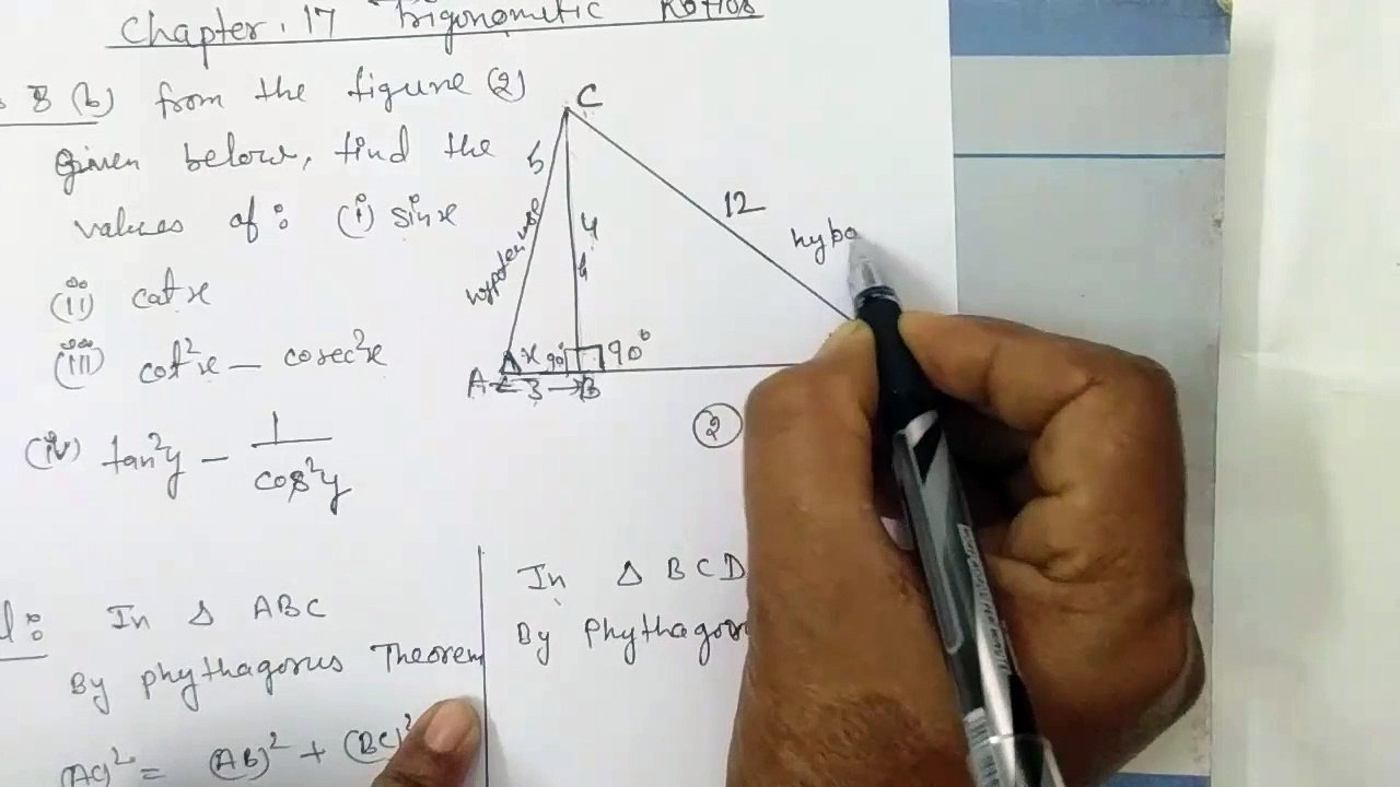 Trigonometric Ratios Chapter 17 Class 9th Icseboard maths Solutions Question 3.  B
