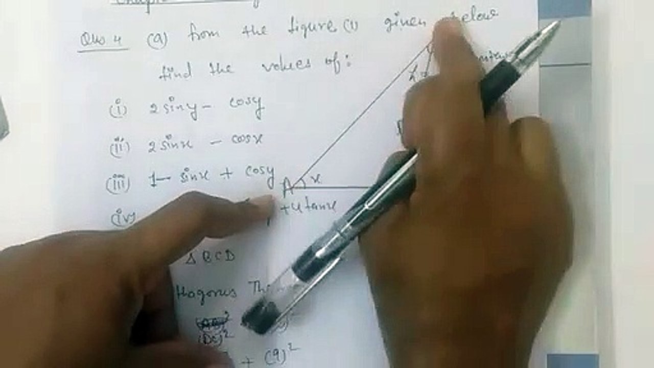 Trigonometric ratios question 4.  1. A 9th class maths