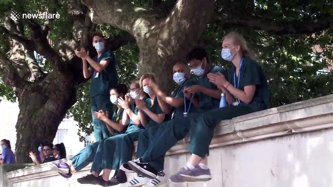 St Thomas' Hospital staff join NHS anniversary clap