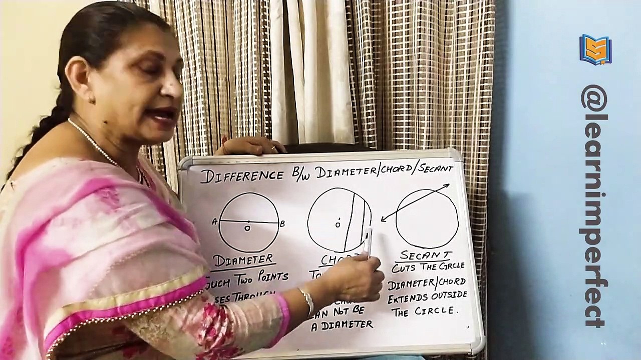What is Diameter,Secant, chord in Hindi | Circle Vocabulary | Parts of Circle | Related to Circles |