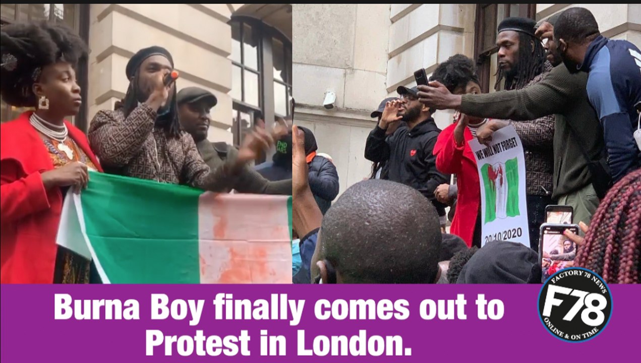 F78News: Burna Boy at the London Protest.