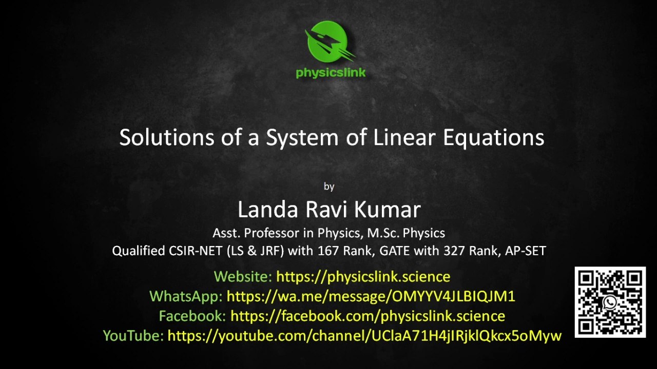 Solutions of System of Linear Equations