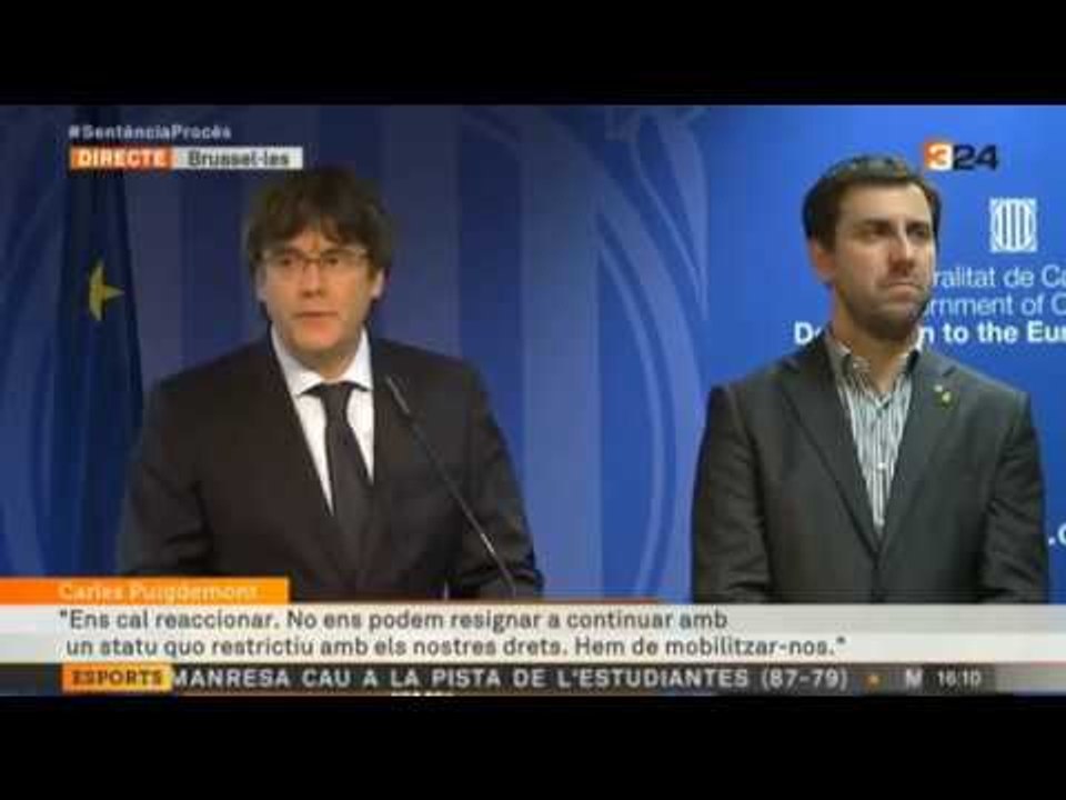 Declaració COMPLETA de Carles Puigdemont com a resposta a la sentència del procés