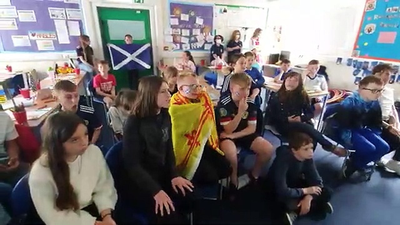 Denny pupils watch Scotland's opening Euro2020 tie