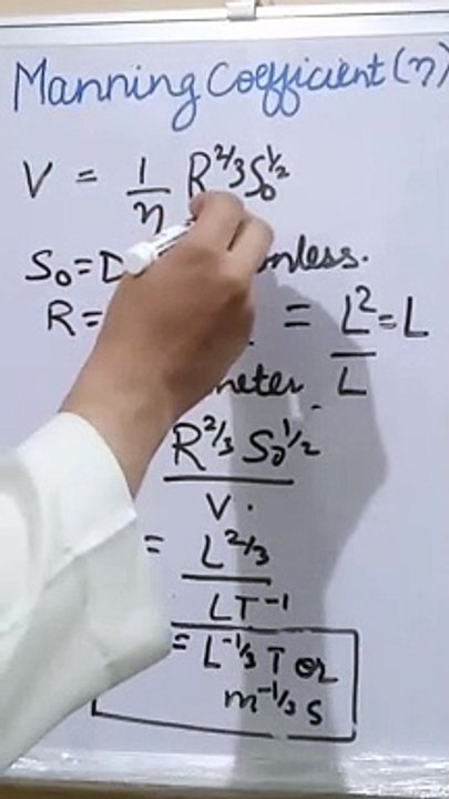 Dimension of Manning coefficient