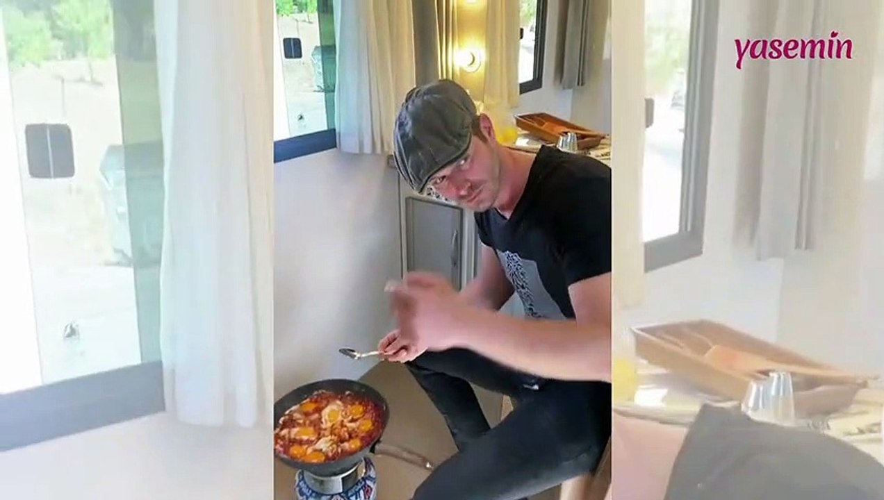 Kıvanç Tatlıtuğ karavanda menemen yaptı!