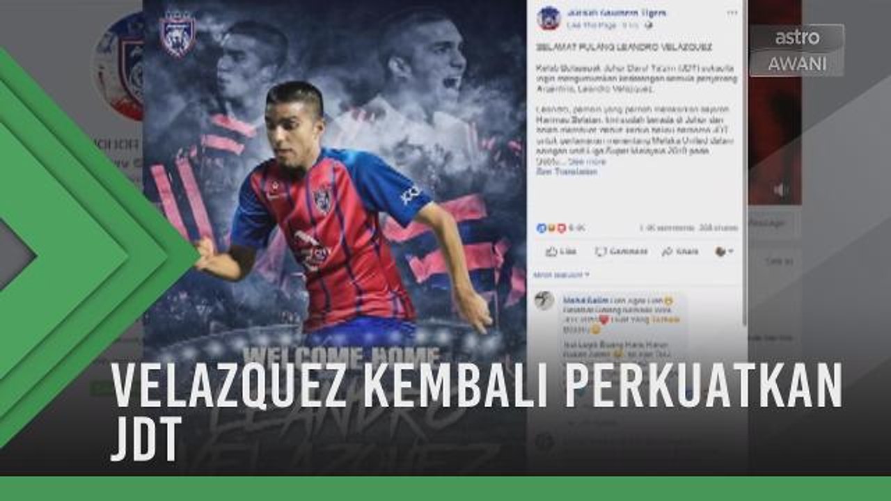 Velazquez kembali perkuatkan JDT