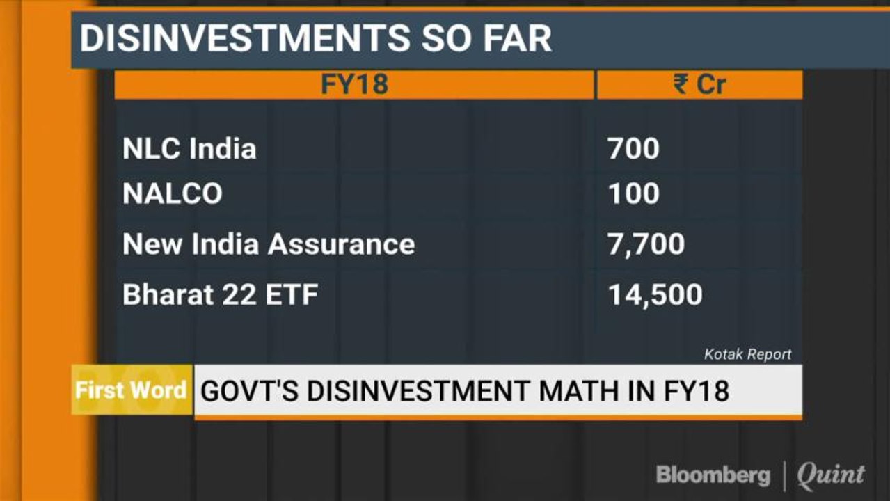 Government's Disinvestment  Math In FY18