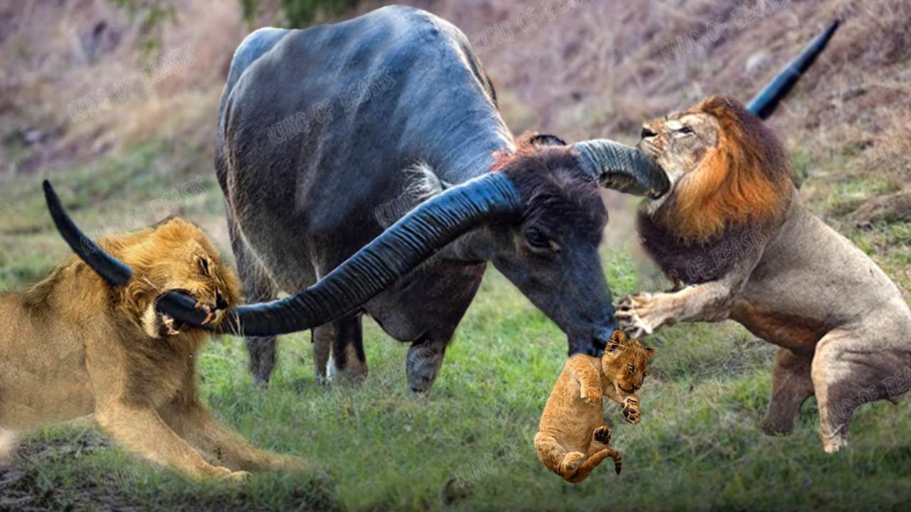 the buffaloes attacked the deadly dangerous lion ,why?