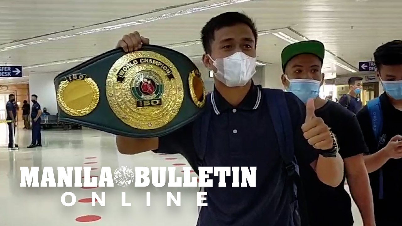 Boxing champ Dave “Doberman” Apolinario arrives at NAIA