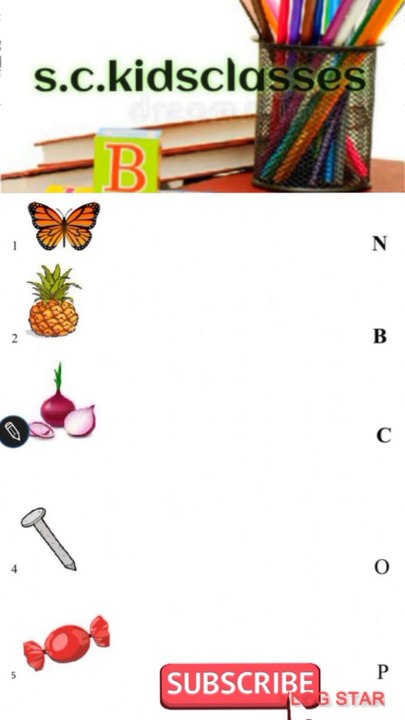 Matching worksheet for kids