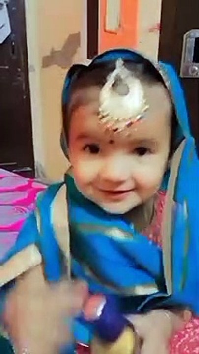 Cute baby doll Ikroop wearing chunni