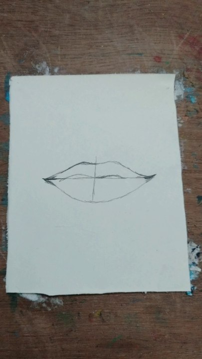Lips drawing step by step