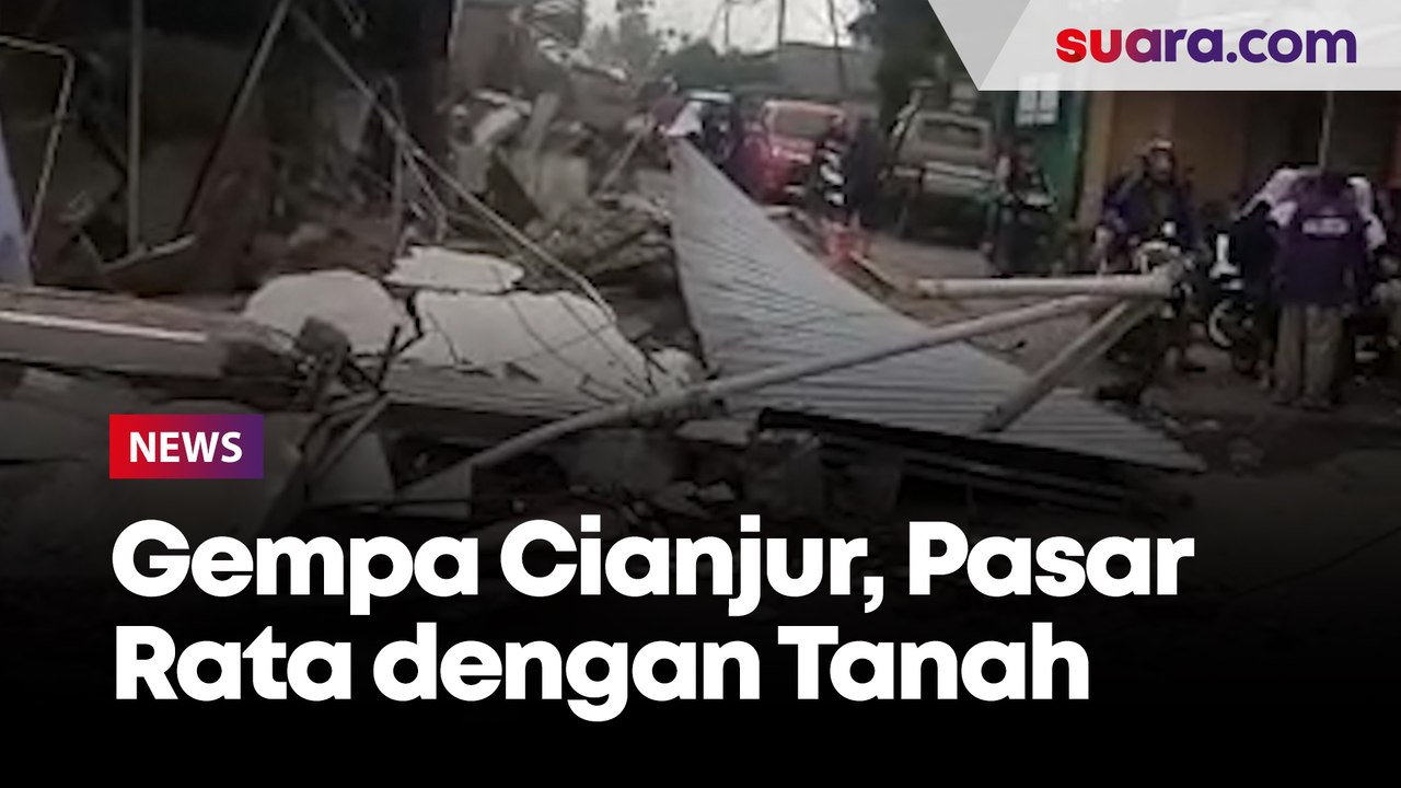 Gempa Cianjur, Ambrukkan Pasar hingga Jalan Longsor