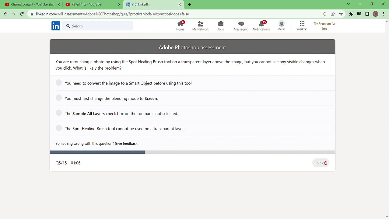 LinkedIn Photoshop Assessment Answers 2024 | Adobe Photoshop Quiz Answers