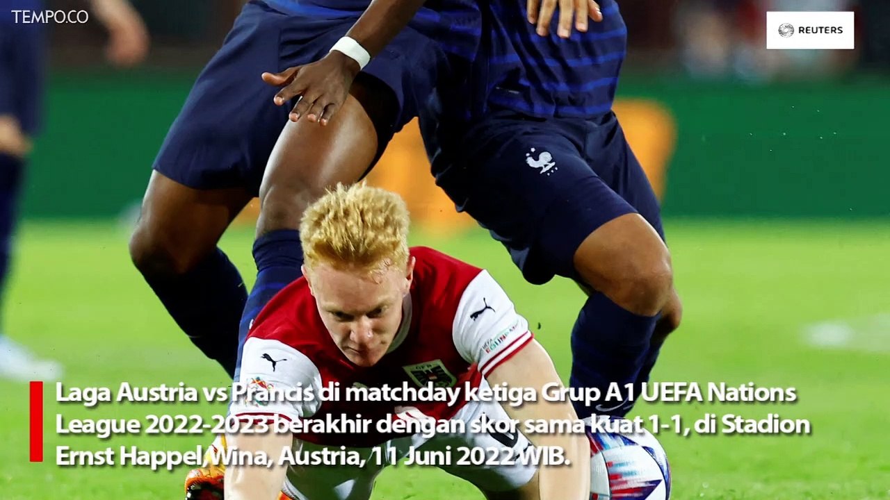 Austria vs Prancis: Imbang 1-1, Gol Mbappe Penyelamat Les Blues