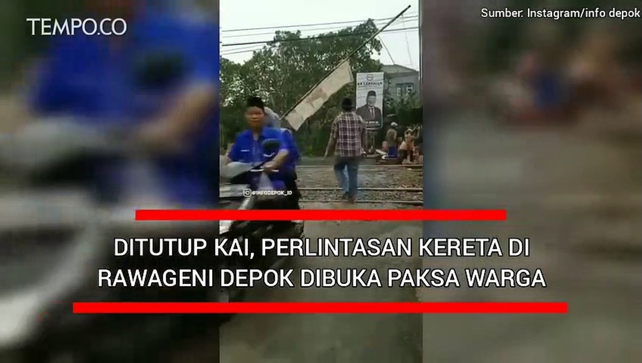 Ditutup KAI, Perlintasan Kereta Api Rawageni Depok Dibuka Paksa Warga