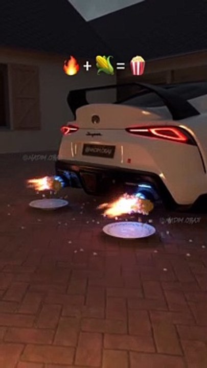 Sport car fire loud sound