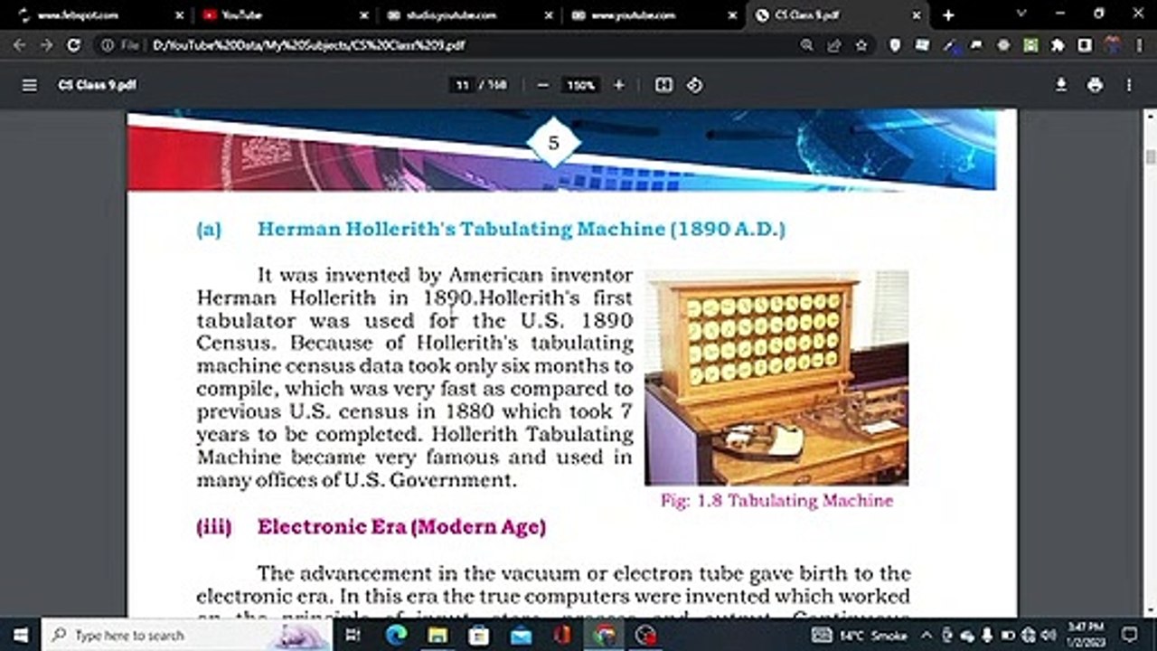 Computer Science Class IX | Sindh TextBook Board, Jamshoro (STBB) | Chapter: 01 | Fundamentals Of Computer | Middle Age