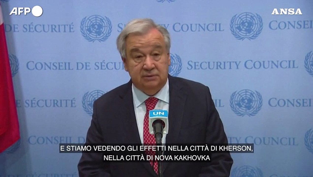 Ucraina, Guterres: "Distruzione diga altra devastante conseguenza invasione russa"