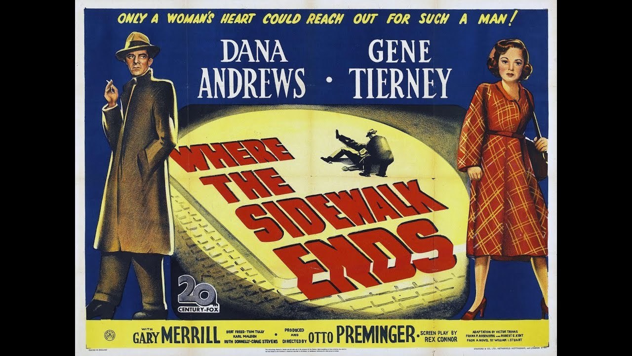 Where the Sidewalk Ends (1950) Dana Andrews, Gene Tierney Hollywood classic movie