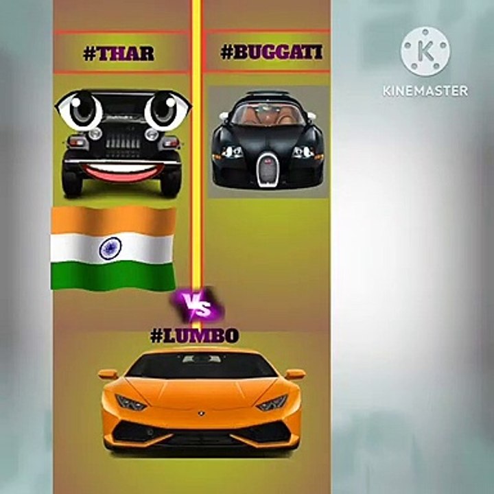 THAR VS BUGGATI VS LAMBORGHINI AMAZING COMPARISION IN HINDI
