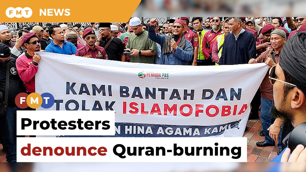 Protesters march towards Swedish embassy to protest Quran-burning