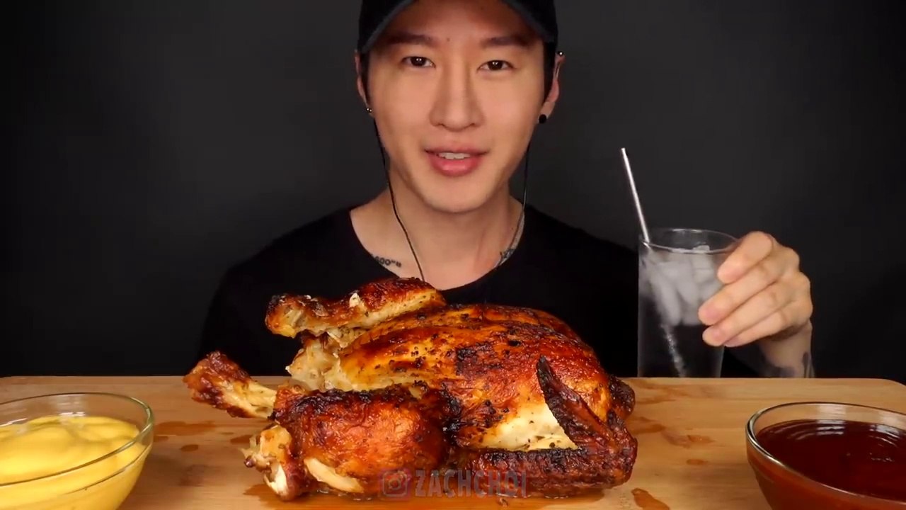 ASMR WHOLE ROTISSERIE CHICKEN MUKBANG (No Talking) SAVAGE EATING SOUNDS _ Zach Choi ASMR