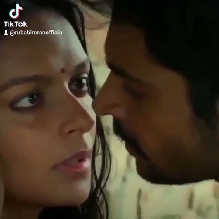 Passionate love kissing