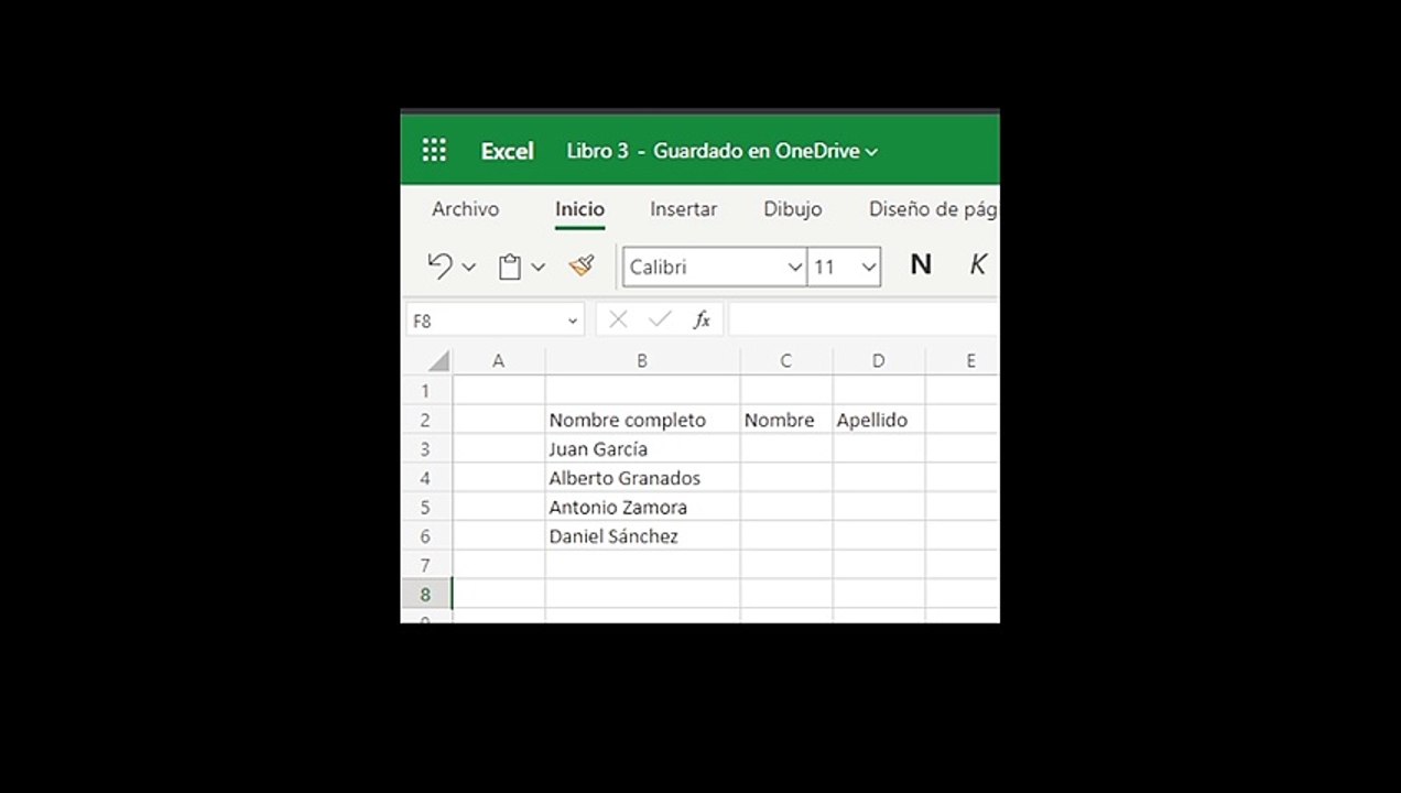 Completar texto en Microsoft Excel