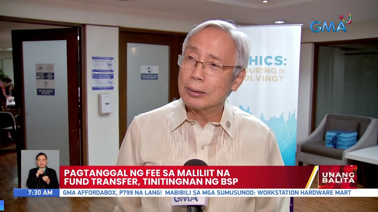 Pagtanggal ng fee sa maliliit na fund transfer, tinitingnan ng BSP | UB