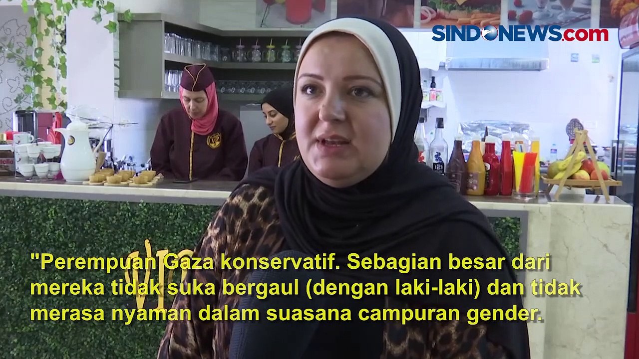 Suasana di Restoran Khusus Wanita Muslim di Jalur Gaza