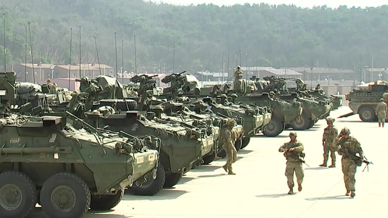 K-9 자주포·스트라이커 장갑차 대거 동원...한미 연합 사격훈련 / YTN