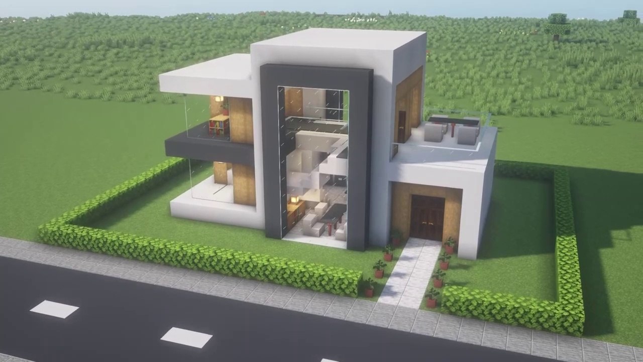 Easy modern house in Minecraft
