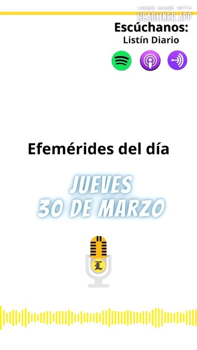 EFEMÉRIDES JUEVES 30 DE MARZO