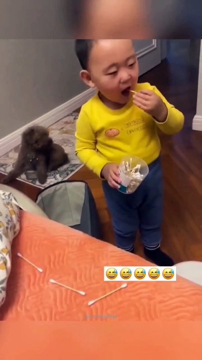 Cela vous fera rire inévitablement |A little puppy with a child is a very funny situation |best_video _kids_funny #dogs #cute_kids